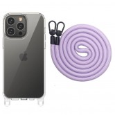 Чохол TPU Transparent with Straps для Apple iPhone 13 Pro Max (6.7") Light Purple Чохол TPU Transparent with Straps для Apple iPhone 13 Pro Max (6.7") Light Purple