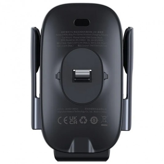 Автодержатель с БЗУ Baseus Milky Way Pro Wireless Charging Electric Car Mount 15W (C40357000111-0) Cluster Black - изображение 2