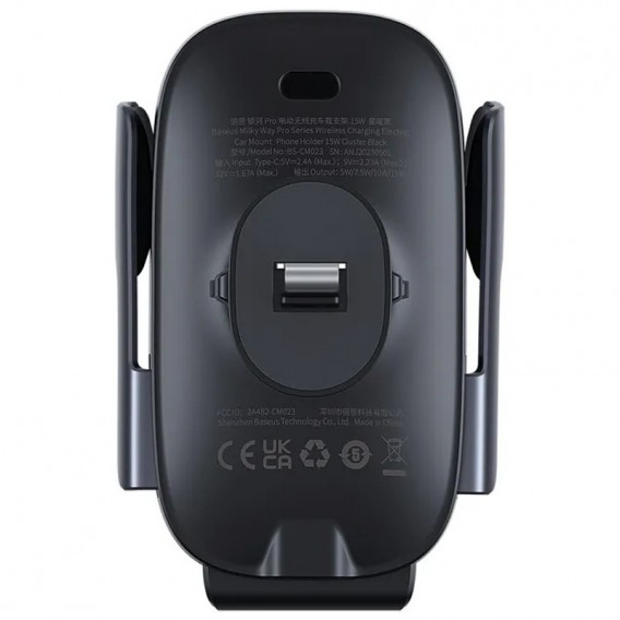 Автотримач з БЗП Baseus Milky Way Pro Wireless Charging Electric Car Mount 15W (C40357000111-0) Cluster Black - зображення 2 