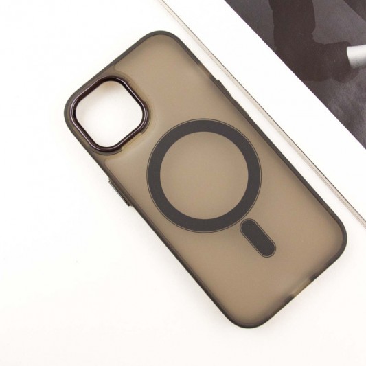 Чохол TPU+PC Lily with MagSafe для Apple iPhone 15 (6.1") Dark Gray - зображення 2 