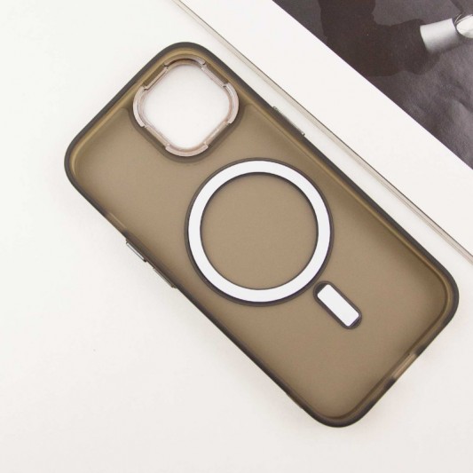 Чохол TPU+PC Lily with MagSafe для Apple iPhone 15 (6.1") Dark Gray - зображення 3 