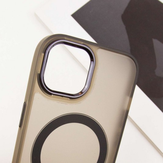 Чохол TPU+PC Lily with MagSafe для Apple iPhone 15 (6.1") Dark Gray - зображення 4 
