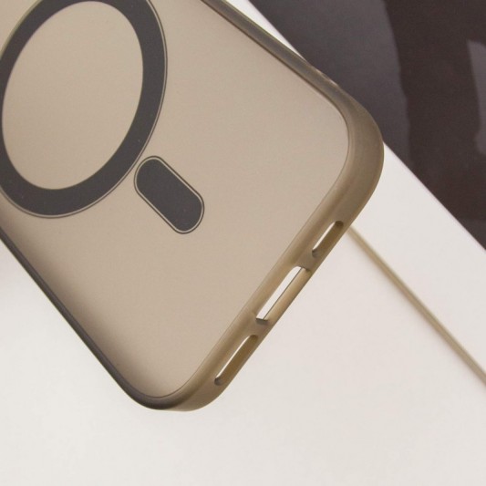 Чохол TPU+PC Lily with MagSafe для Apple iPhone 15 (6.1") Dark Gray - зображення 7 