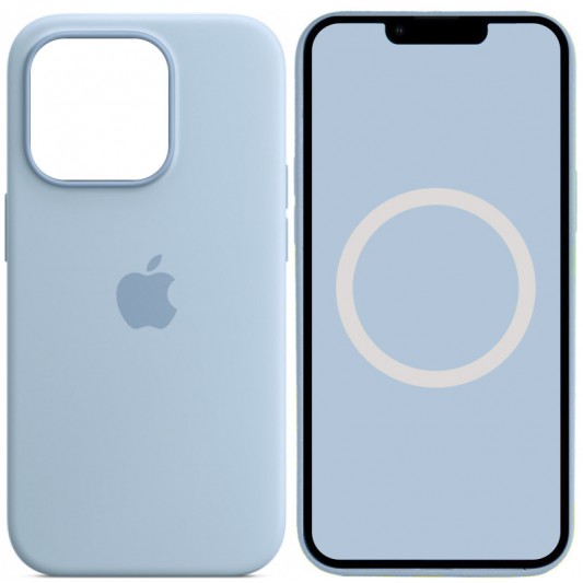 Чехол Silicone case (AAA) with Magsafe and Animation для Apple iPhone 14 Pro (6.1") Голубой / Sky