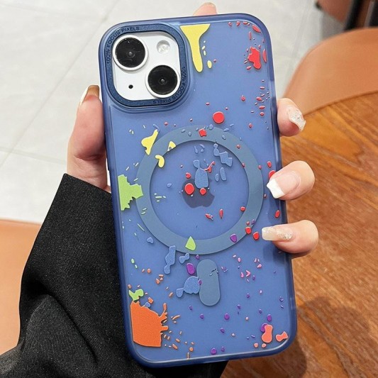 Чехол TPU+PC Flush with MagSafe для Apple iPhone 14 (6.1") Dark blue - изображение 1