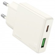 Зарядное устройство Hoco N45 Biscuit PD30W+QC3.0 + Type-C to Lightning, Moonlight white