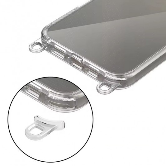 Чохол TPU Transparent with Straps для Apple iPhone 12 Pro Max (6.7") Light Purple - зображення 2 