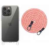 Чохол TPU Transparent with Straps для Apple iPhone 14 Pro (6.1") Red / White Чохол TPU Transparent with Straps для Apple iPhone 14 Pro (6.1") Red / White