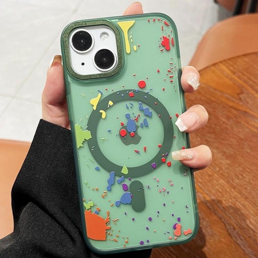 Чохол TPU+PC Flush with MagSafe для Apple iPhone 14 (6.1") Dark green - зображення 1 