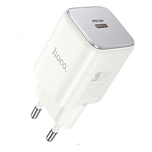 Блок живлення Hoco N43 Vista PD30W (1USB-C) Moonlight white