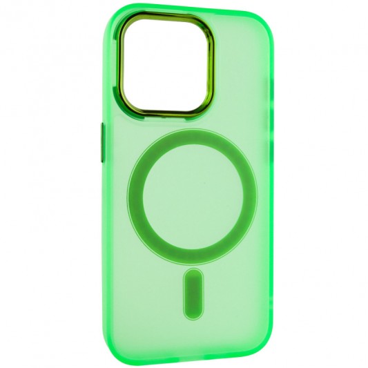 Чохол TPU+PC Lily with MagSafe для Apple iPhone 15 Pro (6.1") Neon Green - зображення 1 