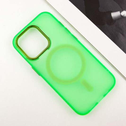 Чохол TPU+PC Lily with MagSafe для Apple iPhone 15 Pro (6.1") Neon Green - зображення 2 