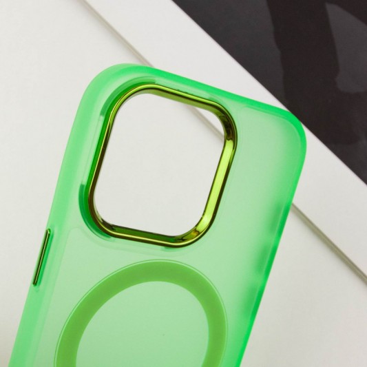 Чохол TPU+PC Lily with MagSafe для Apple iPhone 15 Pro (6.1") Neon Green - зображення 4 