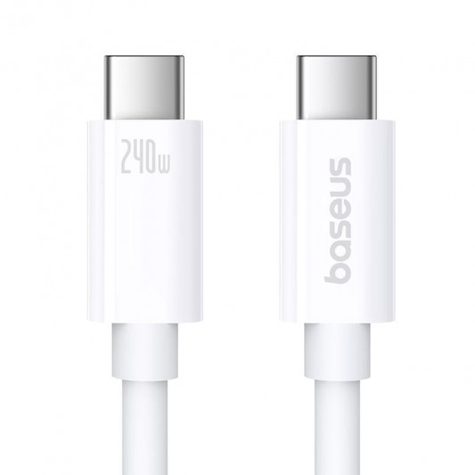 Дата кабель Baseus Superior Series 2 USB4 Full-Function Type-C to Type-C 240W (1m) (P10365200211) Moon White - зображення 1 