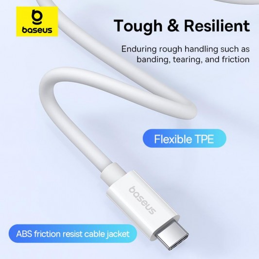 Дата кабель Baseus Superior Series 2 USB4 Full-Function Type-C to Type-C 240W (1m) (P10365200211) Moon White - зображення 7 