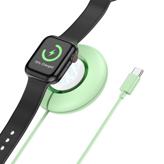 Бездротова зарядка Hoco CW51 Wireless charger for iWatch, Green