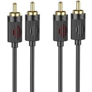 Кабель аудіо Hoco UPA29 2 RCA to 2 RCA red and white double lotus (1.5m) Black Кабель аудіо Hoco UPA29 2 RCA to 2 RCA red and white double lotus (1.5m) Black