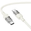 Дата кабель Hoco U129 Spirit Transparent Type-C to Type-C 60W (1.2m), Бежевый