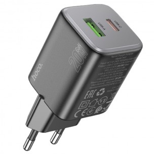 Блок питания Hoco N41 Almighty PD20W+QC3.0 (1USB-A/1C) Black
