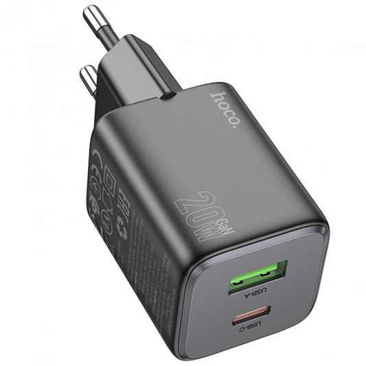 СЗУ Hoco N41 Almighty PD20W+QC3.0 (1USB-A/1C) Black - изображение 2
