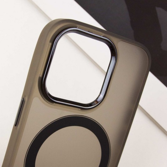 Чохол TPU+PC Lily with MagSafe для Apple iPhone 15 Pro (6.1") Dark Gray - зображення 4 