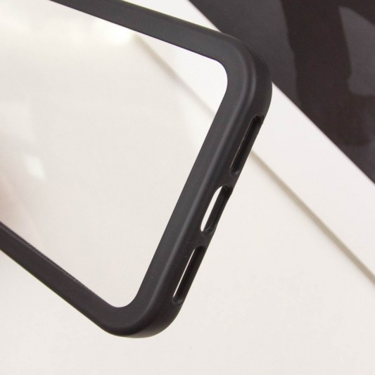 TPU чехол Transparent + Colour 1,5mm для Apple iPhone 15 (6.1") Black - изображение 5