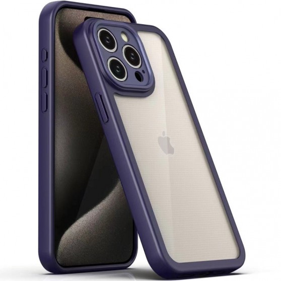 TPU чехол Transparent + Colour 1,5mm для Apple iPhone 15 Pro Max (6.7") Purple