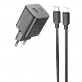 МЗП Hoco N41 Almighty PD20W+QC3.0 (1USB-A/1C) + кабель Type-C to Lightning Black МЗП Hoco N41 Almighty PD20W+QC3.0 (1USB-A/1C) + кабель Type-C to Lightning Black