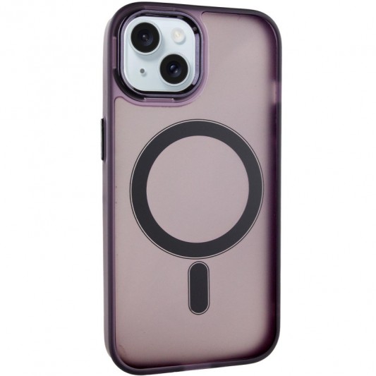 Чехол TPU+PC Lily with MagSafe для Apple iPhone 15 (6.1") Dark Purple