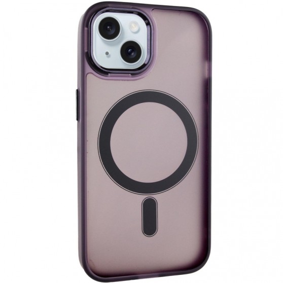 Чехол TPU+PC Lily with MagSafe для Apple iPhone 15 (6.1") Dark Purple
