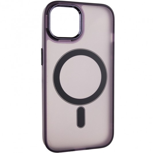 Чехол TPU+PC Lily with MagSafe для Apple iPhone 15 (6.1") Dark Purple - изображение 1