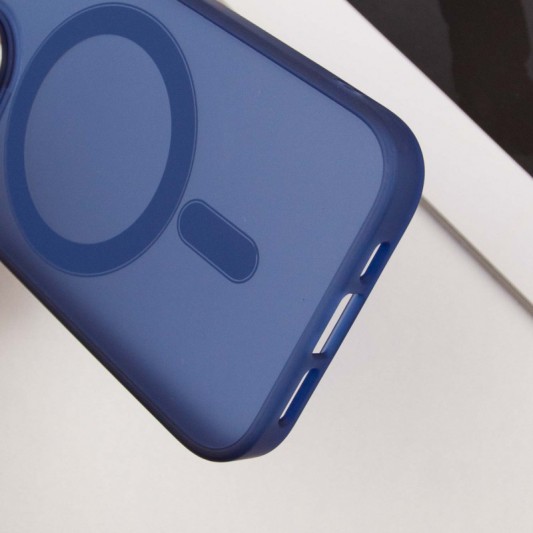 Чехол TPU+PC Lily with MagSafe для Apple iPhone 15 Pro (6.1") Deep Navy - изображение 7