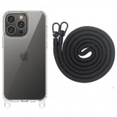 Чехол TPU Transparent with Straps для Apple iPhone 12 Pro Max (6.7 дюйма) Black