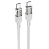 Дата кабель Hoco U129 Spirit Transparent Type-C to Type-C 60W (1.2m), Сірий
