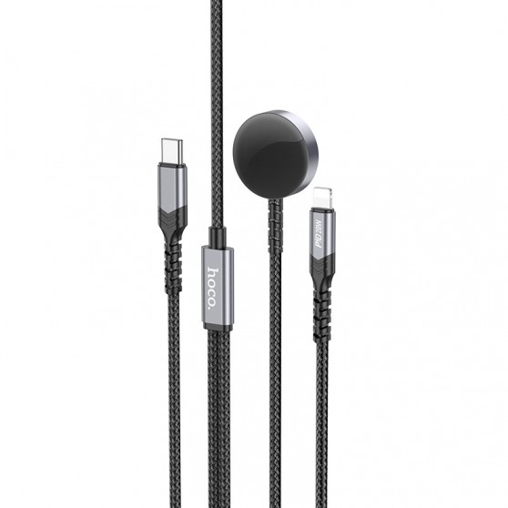 БЗУ Hoco CW54 2in1 for Apple Watch + Type-C / Lightning Black