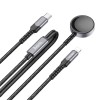 Бездротова зарядка Hoco CW54 2in1 для Apple Watch + Type-C / Lightning, Black