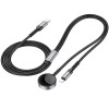 Бездротова зарядка Hoco CW54 2in1 для Apple Watch + Type-C / Lightning, Black