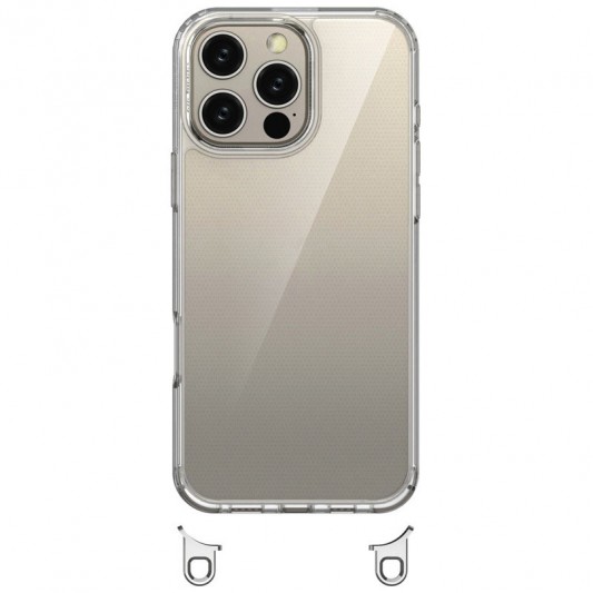 Чохол TPU Transparent with Straps для Apple iPhone 12 Pro Max (6.7") Light Pink - зображення 2 