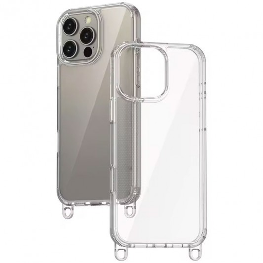 Чохол TPU Transparent with Straps для Apple iPhone 12 Pro Max (6.7") Light Pink - зображення 5 