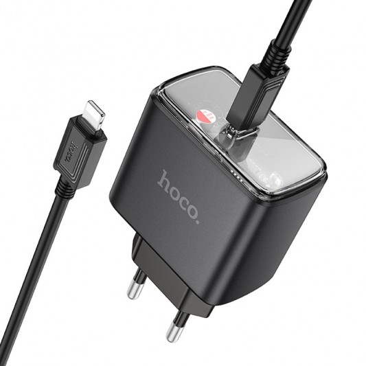 СЗУ Hoco CS41A Smart PD35W (1USB-C) + кабель Type-C to Lightning Black - изображение 2