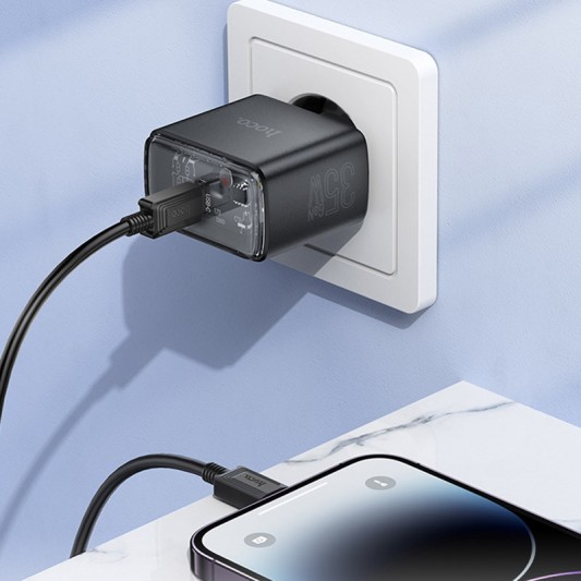 СЗУ Hoco CS41A Smart PD35W (1USB-C) + кабель Type-C to Lightning Black - изображение 3