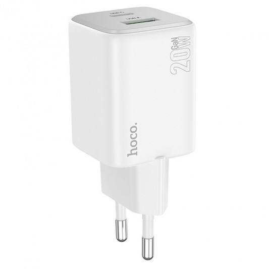 МЗП Hoco N41 Almighty PD20W+QC3.0 (1USB-A/1C) White - зображення 1 