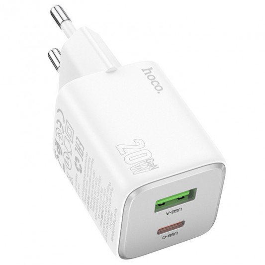 МЗП Hoco N41 Almighty PD20W+QC3.0 (1USB-A/1C) White - зображення 2 
