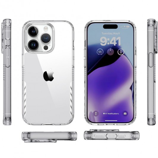 Чохол TPU+PC Multi-Color для Apple iPhone 14 Pro (6.1") Clear - зображення 3 