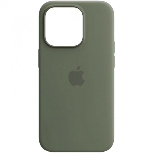 Чохол Silicone case (AAA) with Magsafe and Animation для Apple iPhone 14 Pro Max (6.7") Зелений / Olive - зображення 1 