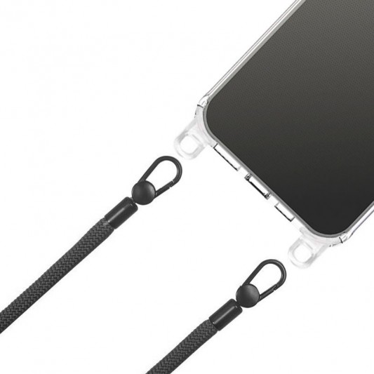 Чохол TPU Transparent with Straps для Apple iPhone 13 Pro (6.1") Black - зображення 4 