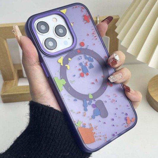 Чохол TPU+PC Flush with MagSafe для Apple iPhone 15 Pro (6.1"), Dark purple - зображення 1 