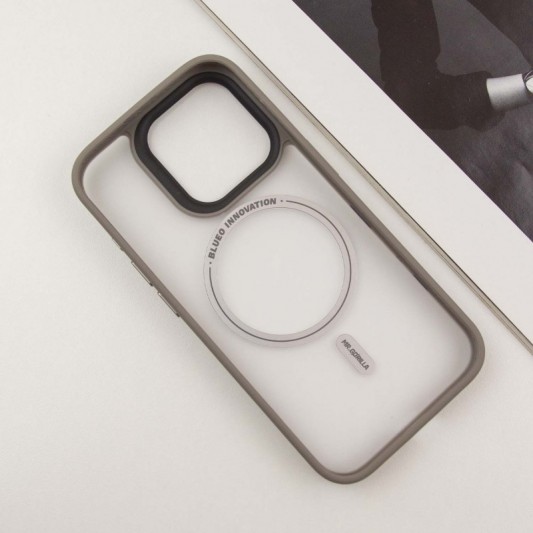 TPU+PC чехол Blueo Skin Friendly Frosted with MagSafe для Apple iPhone 15 Pro (6.1") Серый - изображение 3