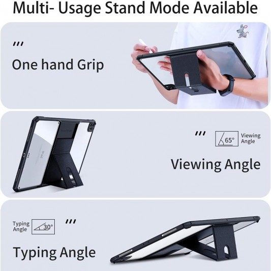 TPU+PC чохол Xundd Stand c посиленими кутами для Apple iPad Pro 11" (2024) Чорний - зображення 3 