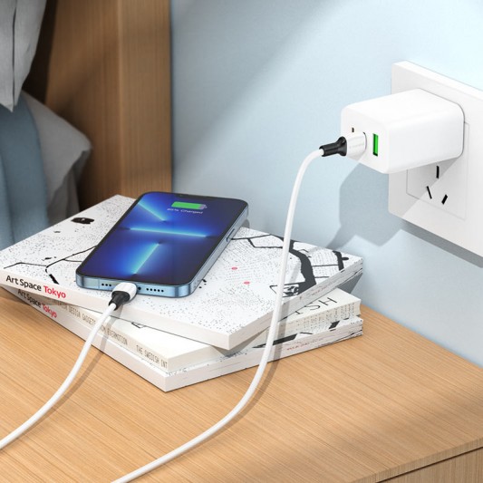 Дата кабель Borofone BX84 Rise Type-C to Lightning 20W (1m) White - зображення 3 